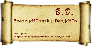 Breznyánszky Damján névjegykártya